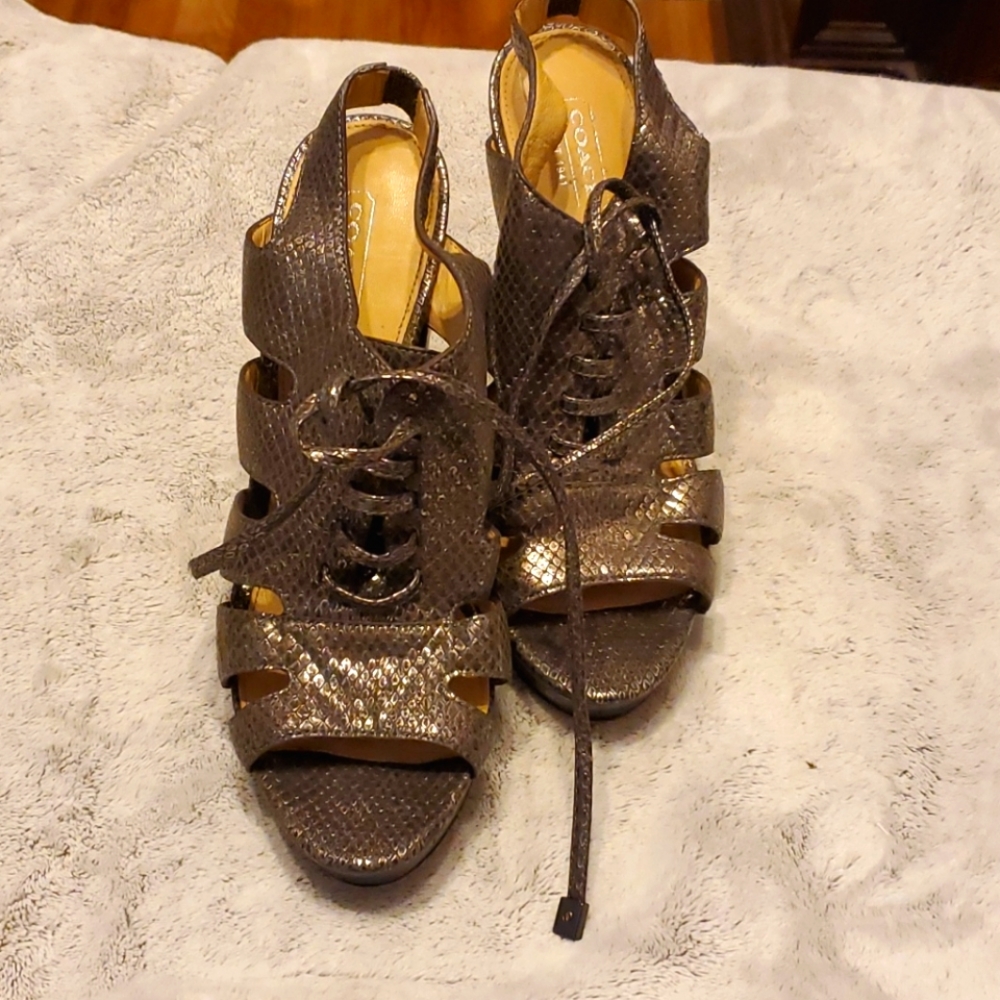 Coach leather heels